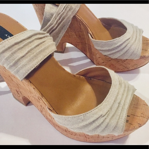 Ann Taylor Marley Cork Wedge Lace Up Gladiator - Picture 7 of 8